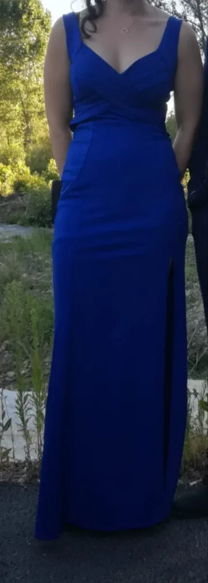 Vestido fiesta elegante azul talla 38
