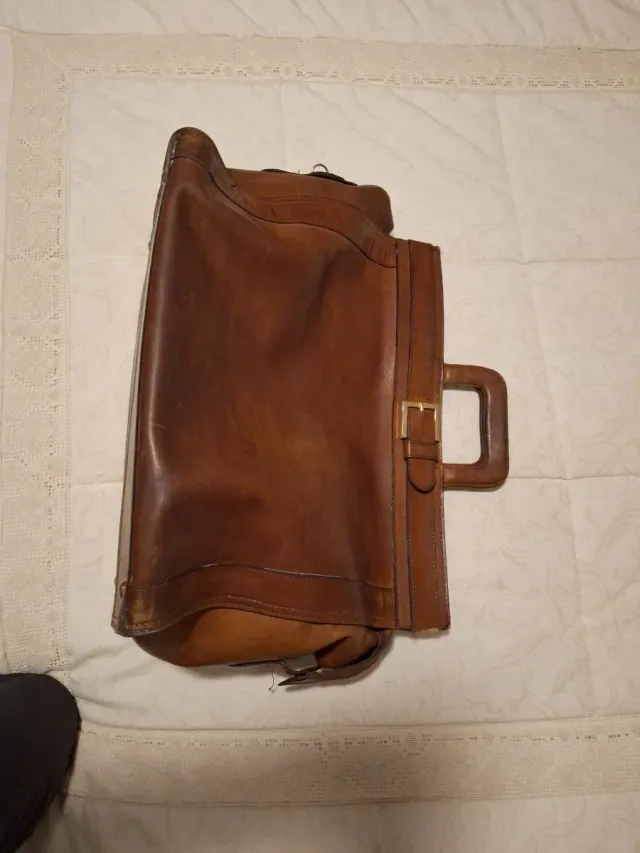 Bolso de cuero vintage fin de semana 80s