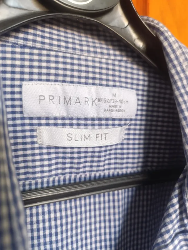 Camisa cuadros azul y blanco Slim Fit M