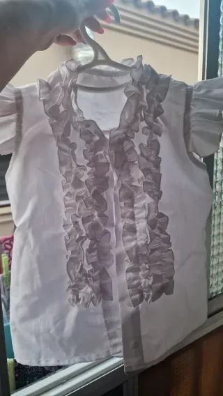 Camisa Flamenca Niña Blanca Talla 10