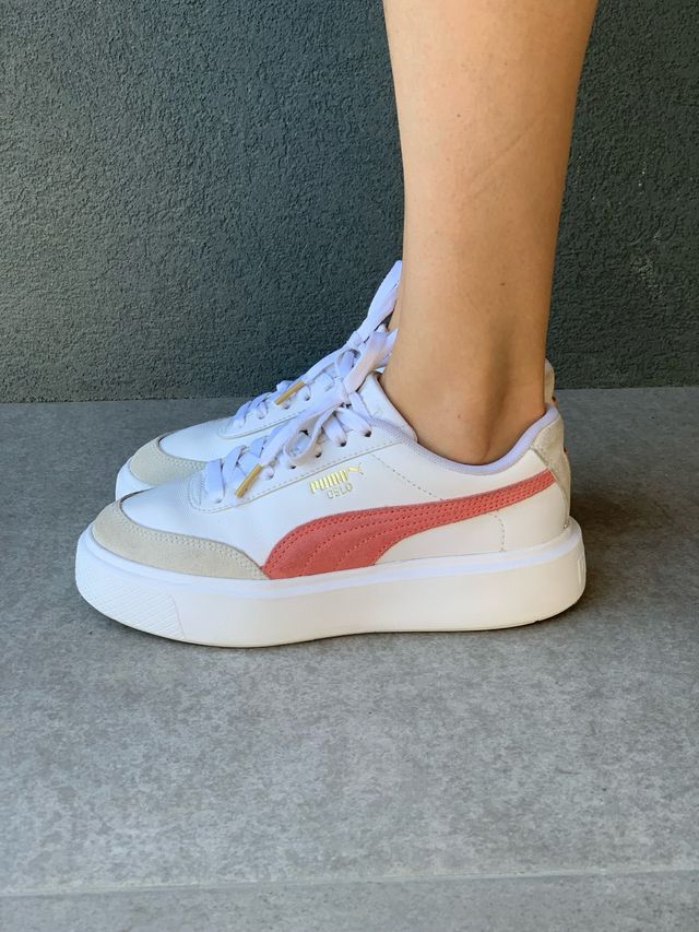 Tênis Puma Oslo Rosa e Branco