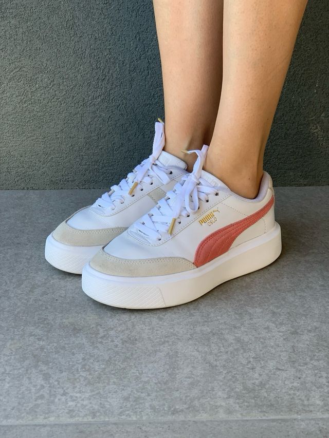 Tênis Puma Oslo Rosa e Branco