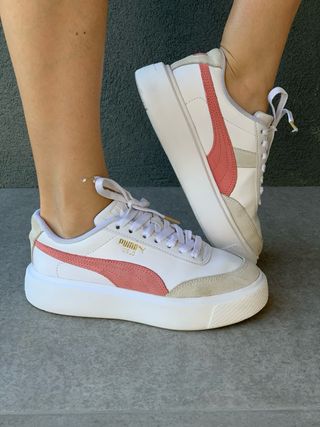 Tênis Puma Oslo Rosa e Branco