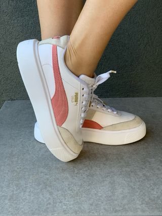Tênis Puma Oslo Rosa e Branco