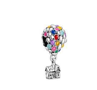Charm Globo terráqueo con casita plata