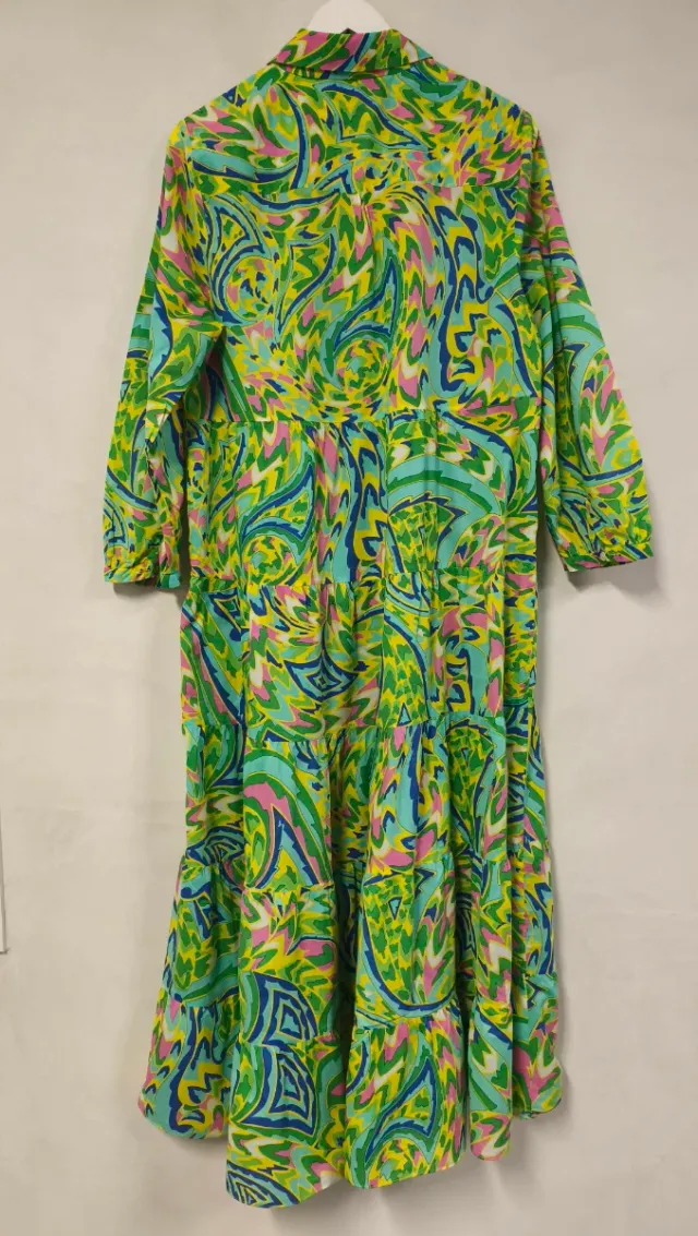 Vestido camisero largo estampado