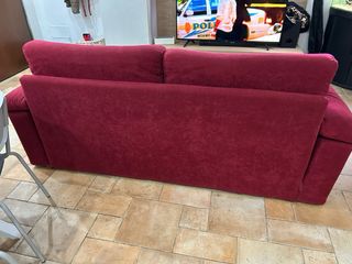 Divano letto 2 posti rosso