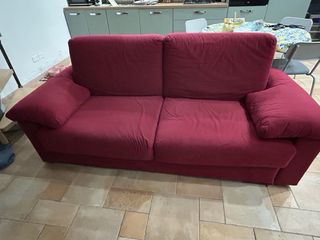 Divano letto 2 posti rosso