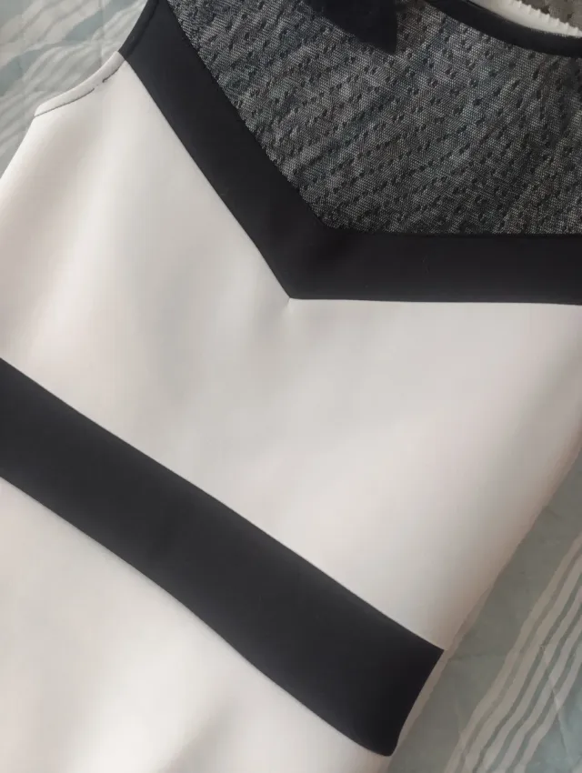 Vestido elegante AMISU blanco y negro