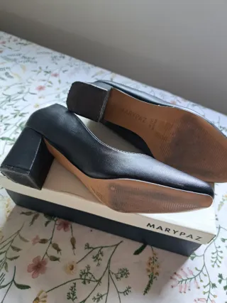 Zapatos Marypaz Negros Talla 38 Piel Sintética