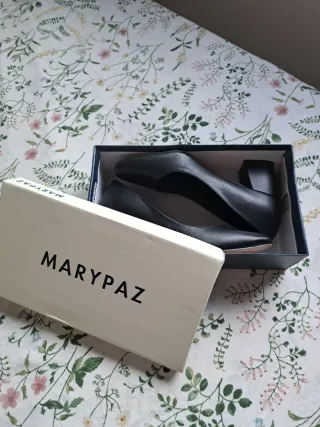 Zapatos Marypaz Negros Talla 38 Piel Sintética