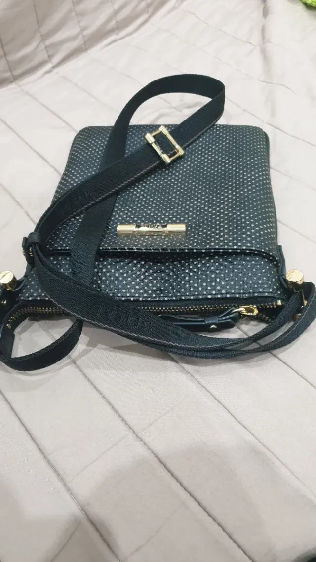 Mala tiracolo TOUS preta e dourada