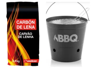Barbecue a secchio per barbecue + sacco a carbone