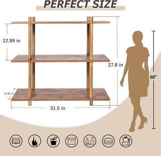 Estantería 3 niveles madera y metal