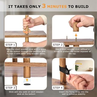 Estantería 3 niveles madera y metal