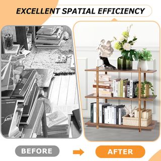 Estantería 3 niveles madera y metal