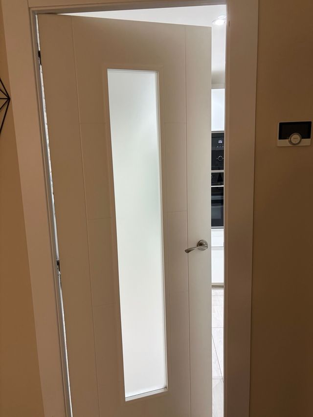 Puerta maciza interior con cristal