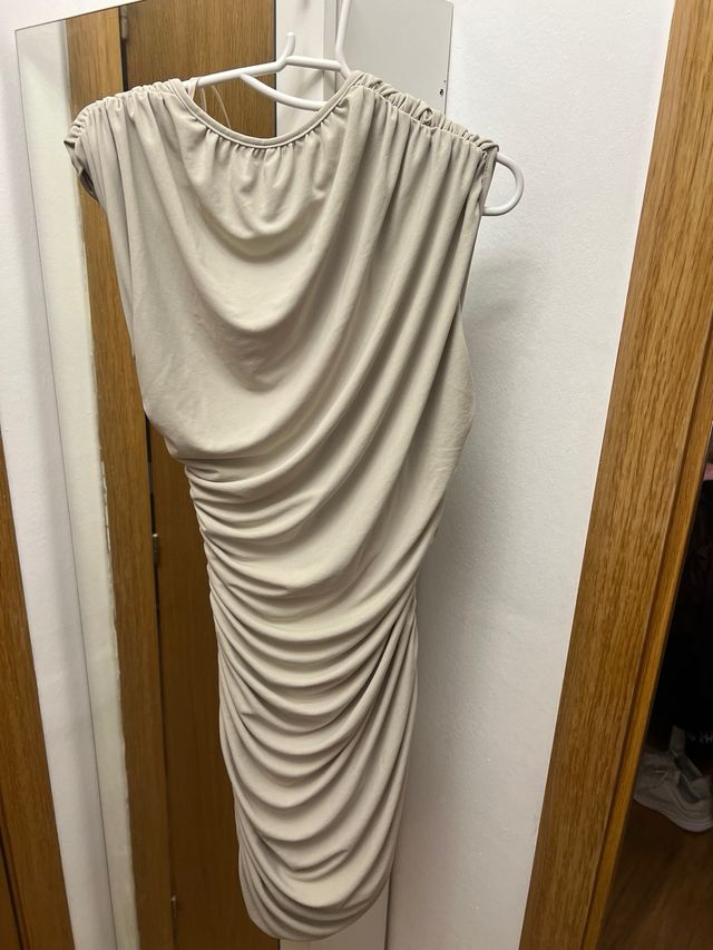 Vestido Zara drapeado XS