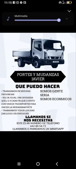 Hacemos portes, mudanzas , retirada de muebles