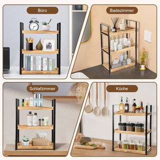 Estante Organizador Baño 3 Niveles Madera Metal