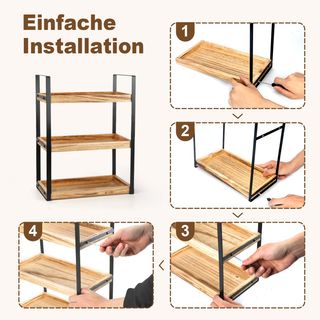 Estante Organizador Baño 3 Niveles Madera Metal