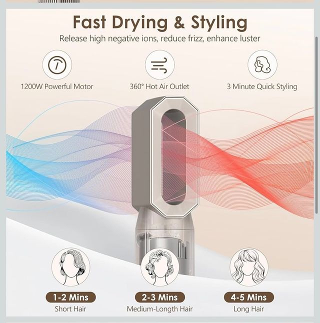 Spazzola lisciante per capelli arricciacapelli 5 in 1