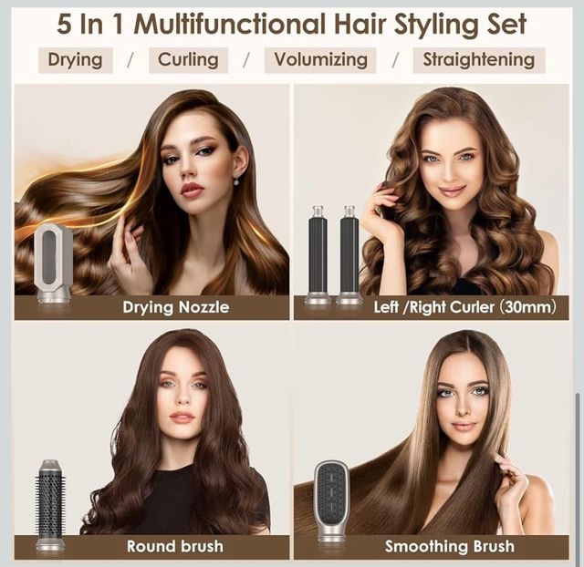 Spazzola lisciante per capelli arricciacapelli 5 in 1