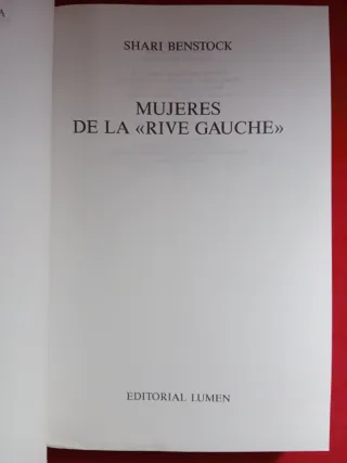 MUJERES DE LA RIVE GAUCHE, SHARI BENSTOCK