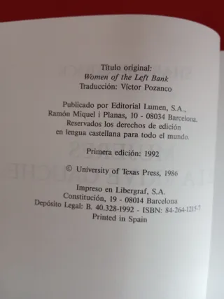 MUJERES DE LA RIVE GAUCHE, SHARI BENSTOCK