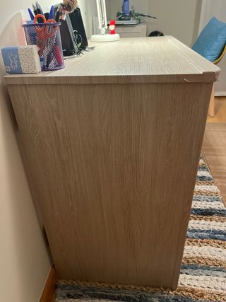 Escritorio juvenil madera y azul