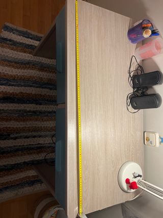 Escritorio juvenil madera y azul