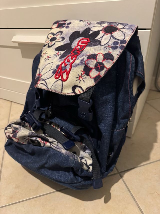 Zaino Seven denim con stampa floreale