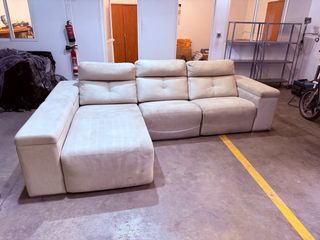 Sofá chaise longue beige
