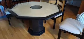 Conjunto Comedor Mesa Octogonal y 6 Sillas