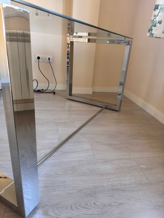 Mesa de escritorio cristal y metal cromado