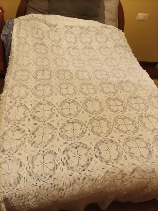 Colcha ganchillo Crochet Blanca de 90