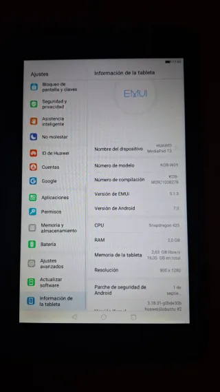 Tablet Huawei MediaPad T3 Gris + Funda