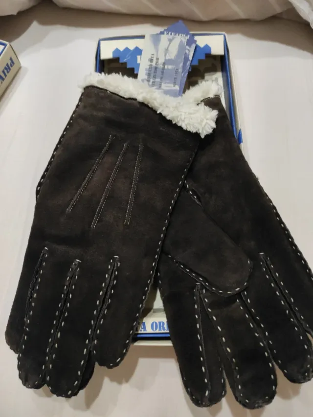 Guantes de Piel Marrón Privata Hombre t.9
