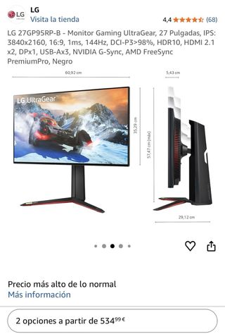 Pack pc gaming 16 gb Ram + monitor LG 4k hdr 144hz