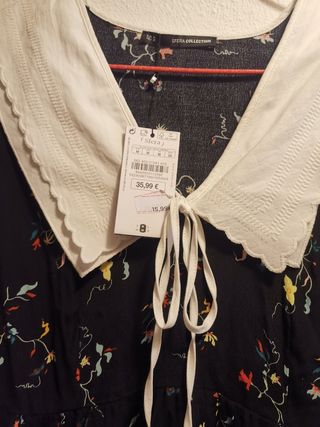 Vestido Sfera Negro Estampado Flores Talla S