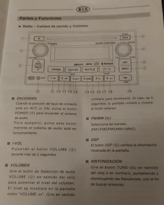 Radio Coche KIA SPORTAGE año 2004-2009
