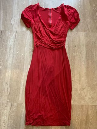 Vestido tubo rojo oscuro