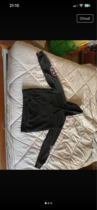 Felpa con stampa coniglio e faccine