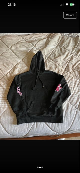 Felpa con stampa coniglio e faccine