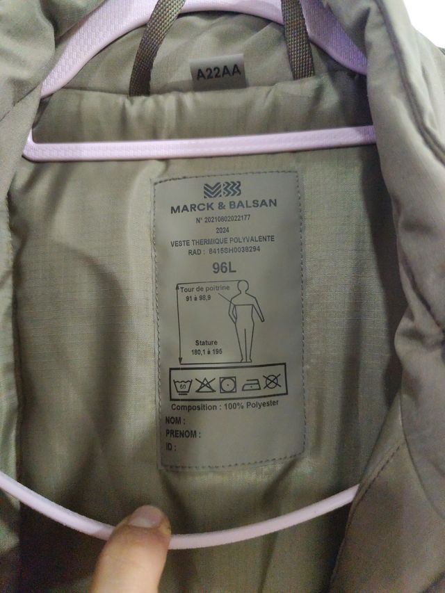 Chaqueta militar térmica polivalente