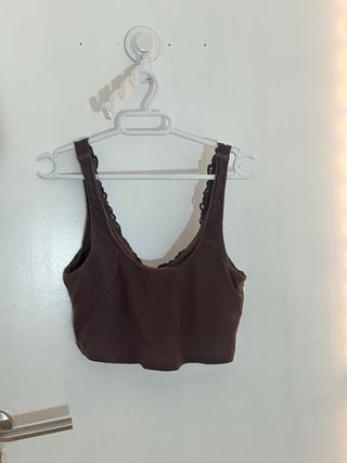 Bralette de encaje marrón