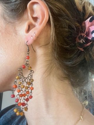 Pendientes largos con cuentas