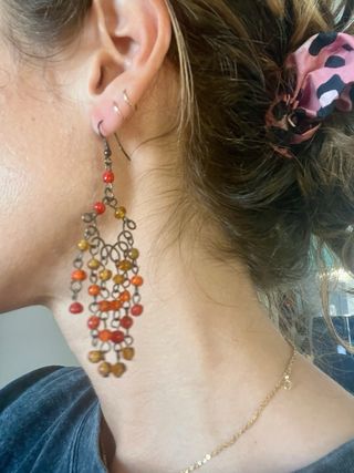 Pendientes largos con cuentas