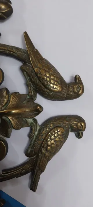 Aplique Bronce  Antiguo Pájaros