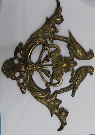 Aplique Bronce  Antiguo Pájaros